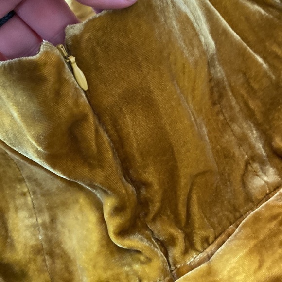 NWT J. Crew 365 Marseille Crushed Velvet mustard gold Jumpsuit size 2 whimsical - Picture 6 of 9